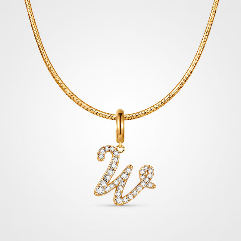 TaleClasp Letter W Gold Tone Arc Charm - image 4