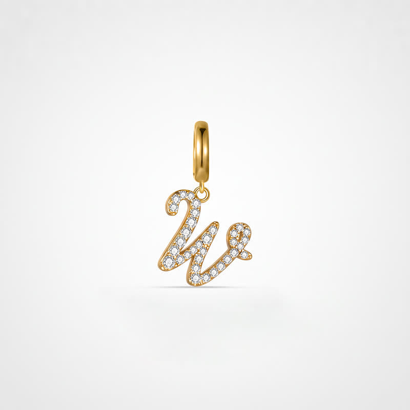 TaleClasp Letter W Gold Tone Arc Charm - Golden - image 0