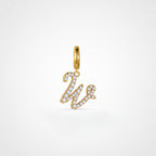 TaleClasp Letter W Gold Tone Arc Charm - Golden - image 0