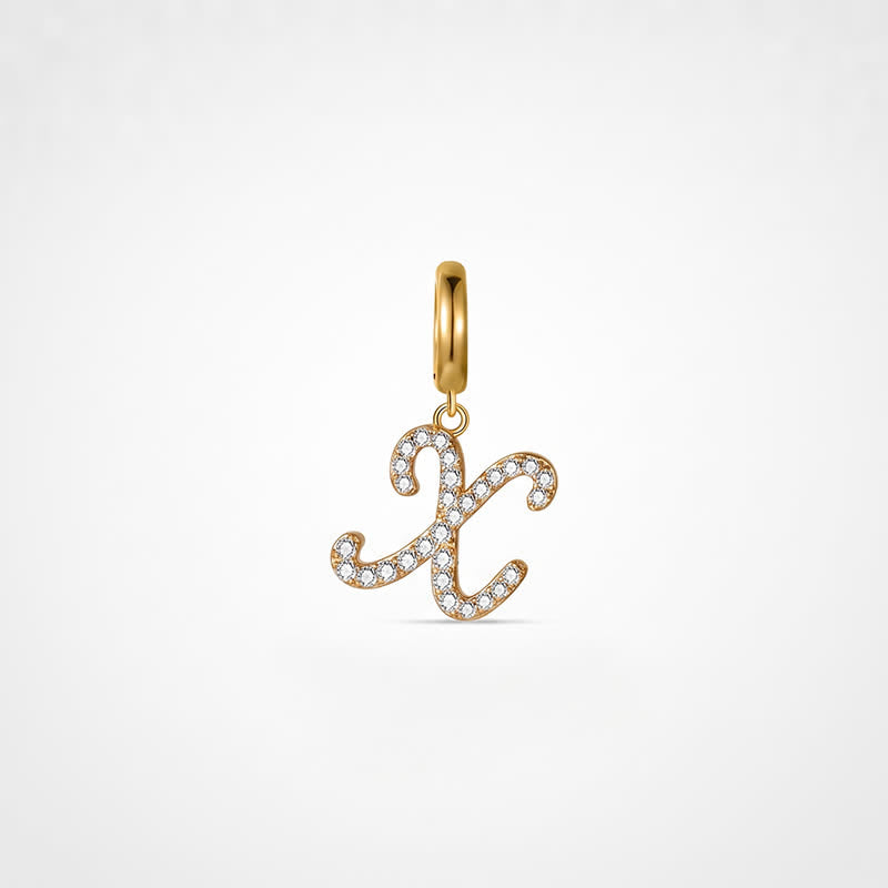 TaleClasp Letter X Gold Tone Arc Charm - Golden - image 0