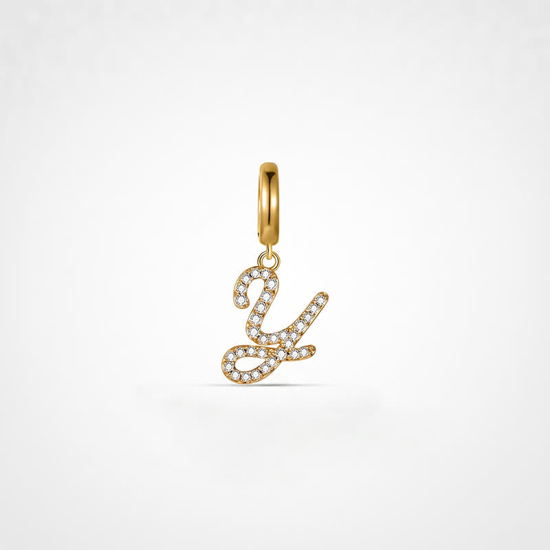 TaleClasp Letter Y Gold Tone Arc Charm - Golden - image 0
