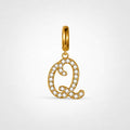 TaleClasp Letter Q Gold Tone Arc Charm - Golden - image 0