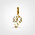 TaleClasp Letter P Gold Tone Arc Charm - Golden - image 0