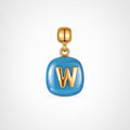 TaleClasp Blue Initial Medallion Gold Tone Charm - Blue - image 0