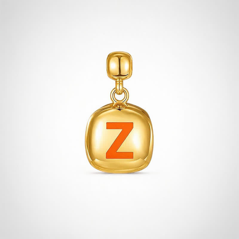 TaleClasp Minimalist Letter Z Gold Tone Disc Charm - Golden - image 0