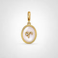 TaleClasp Aries White Shell Gold Pendant Charm - Golden - image 0