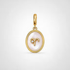 TaleClasp Aries White Shell Gold Pendant Charm - Golden - image 0