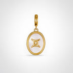TaleClasp Gemini White Shell Gold Pendant Charm - Golden - image 0