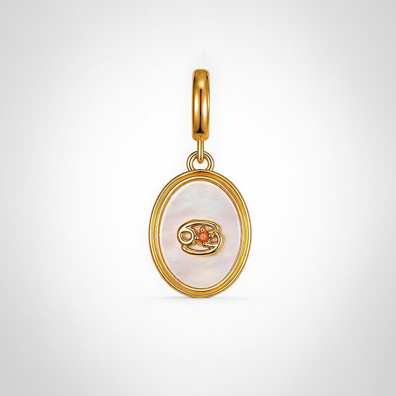 TaleClasp Cancer White Shell Gold Pendant Charm - Golden - image 0