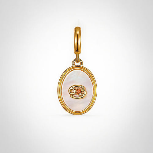 TaleClasp Cancer White Shell Gold Pendant Charm - Golden - image 0