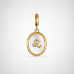 TaleClasp Leo White Shell Gold Pendant Charm - Golden - image 0