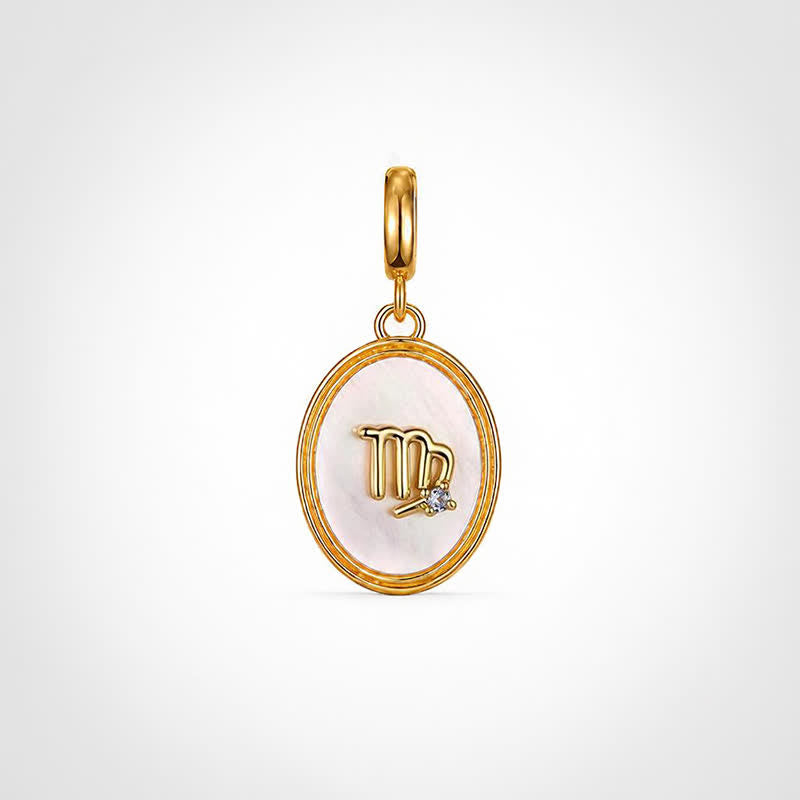 TaleClasp Virgo White Shell Gold Pendant Charm - Golden - image 0