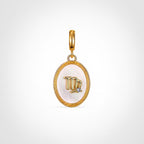 TaleClasp Virgo White Shell Gold Pendant Charm - Golden - image 0