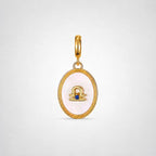 TaleClasp Libra White Shell Gold Pendant Charm - Golden - image 0