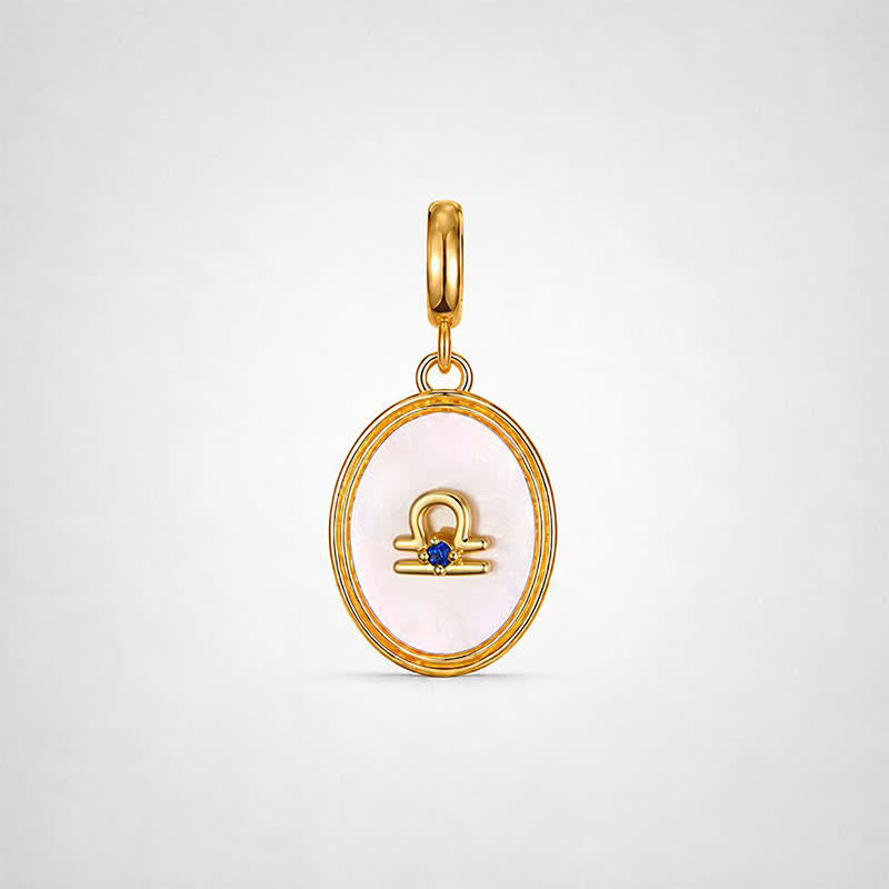 TaleClasp Libra White Shell Gold Pendant Charm - Golden - image 0