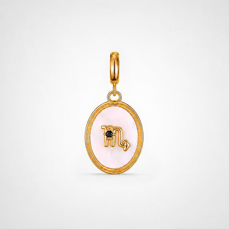 TaleClasp Scorpio White Shell Gold Pendant Charm - Golden - image 0