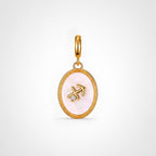 TaleClasp Sagittarius White Shell Gold Pendant Charm - Golden - image 0
