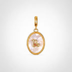 TaleClasp Capricorn White Shell Gold Pendant Charm - Golden - image 0