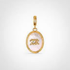 TaleClasp Aquarius White Shell Gold Pendant Charm - Golden - image 0
