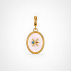 TaleClasp Pisces White Shell Gold Pendant Charm - Golden - image 0