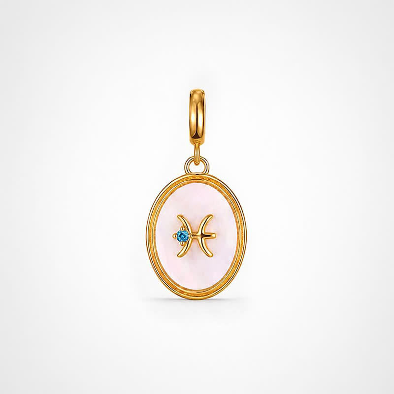 TaleClasp Pisces White Shell Gold Pendant Charm - Golden - image 0