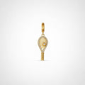 TaleClasp Pave Tennis Racket Gold Tone Statement Charm - Golden - image 0