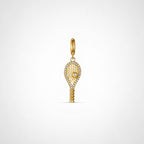 TaleClasp Pave Tennis Racket Gold Tone Statement Charm - Golden - image 0