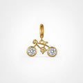 TaleClasp Gold Tone Crystal Bicycle Dainty Statement Charm - Golden - image 0