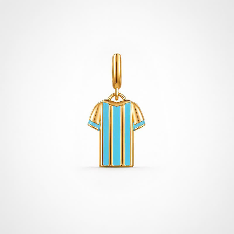 TaleClasp Sky Blue Jersey Charm in Gold Tone - image 1