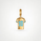 TaleClasp Sky Blue Jersey Charm in Gold Tone - Golden - image 0