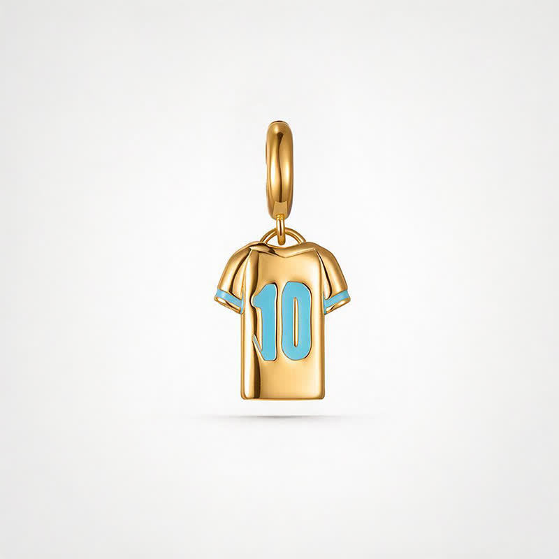 TaleClasp Sky Blue Jersey Charm in Gold Tone - Golden - image 0