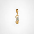 TaleClasp Golden Skateboard Blue Charm - Golden - image 0