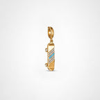 TaleClasp Golden Skateboard Blue Charm - Golden - image 0