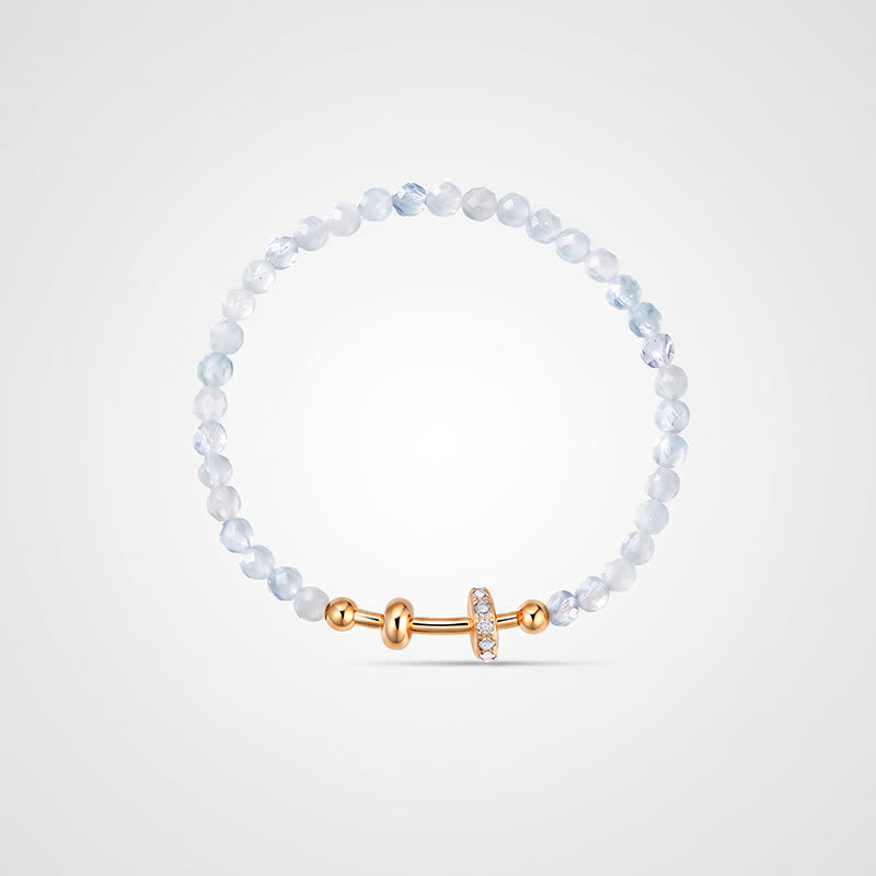 TaleClasp Sky Blue Faceted Bead Charm Bracelet - Light Blue - image 0