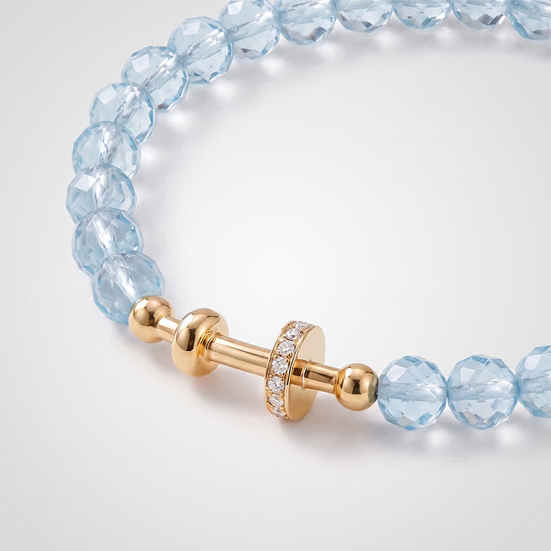 TaleClasp Sky Blue Faceted Bead Charm Bracelet - image 4