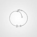 TaleClasp Dainty Silver Tone Beaded Bracelet - Silver - image 0