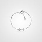 TaleClasp Dainty Silver Tone Beaded Bracelet - Silver - image 0