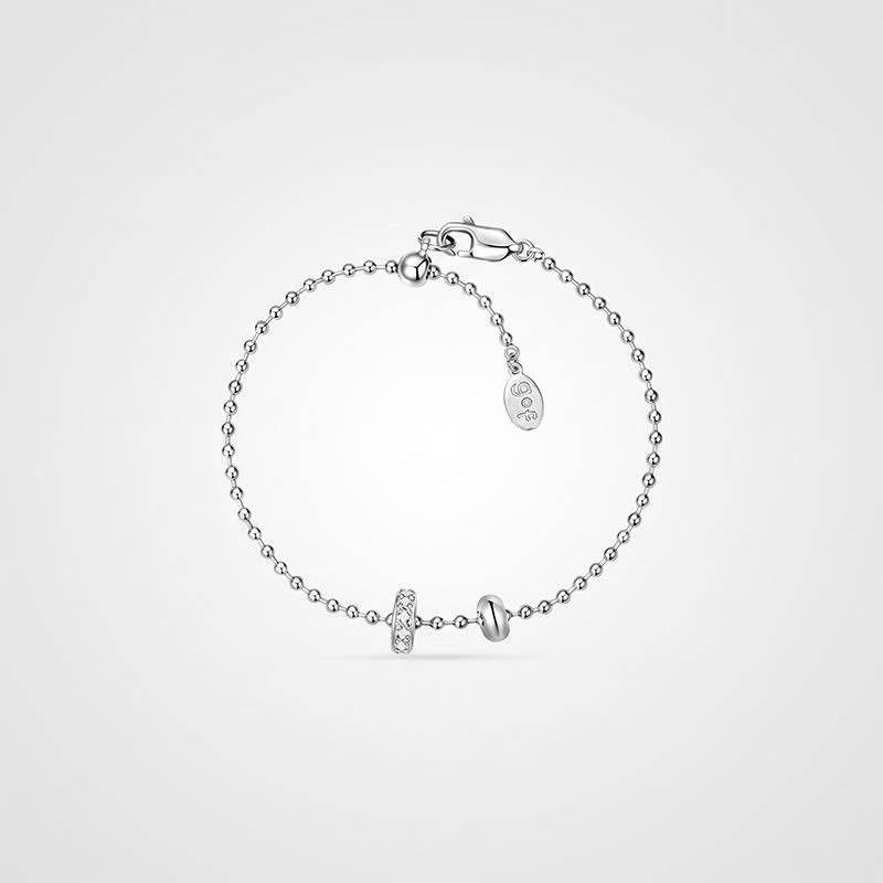 TaleClasp Dainty Silver Tone Beaded Bracelet - Silver - image 0