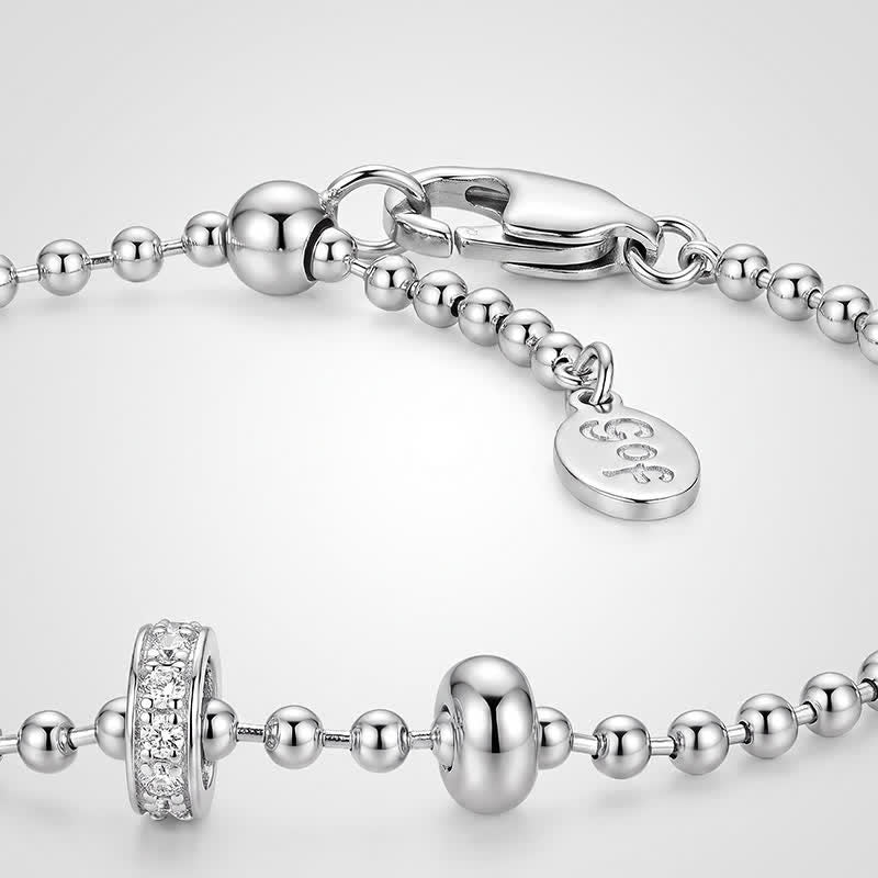 TaleClasp Dainty Silver Tone Beaded Bracelet - image 4