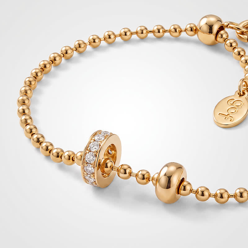TaleClasp Gold Beaded Pave Accent Adjustable Bracelet - image 3
