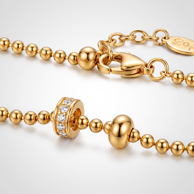 TaleClasp Gold Beaded Pave Accent Adjustable Bracelet - image 4
