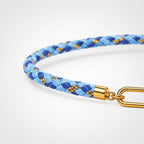 TaleClasp Two Tone Blue Braided Rope Gold Clasp Bracelet - image 4