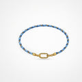 TaleClasp Two Tone Blue Braided Rope Gold Clasp Bracelet - Blue - image 0