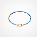 TaleClasp Two Tone Blue Braided Rope Gold Clasp Bracelet - Blue - image 0