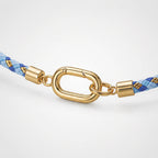 TaleClasp Two Tone Blue Braided Rope Gold Clasp Bracelet - image 3