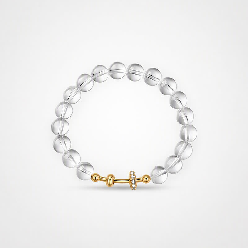 TaleClasp Clear Crystal Beaded Stretch Bracelet - Transparent - image 0