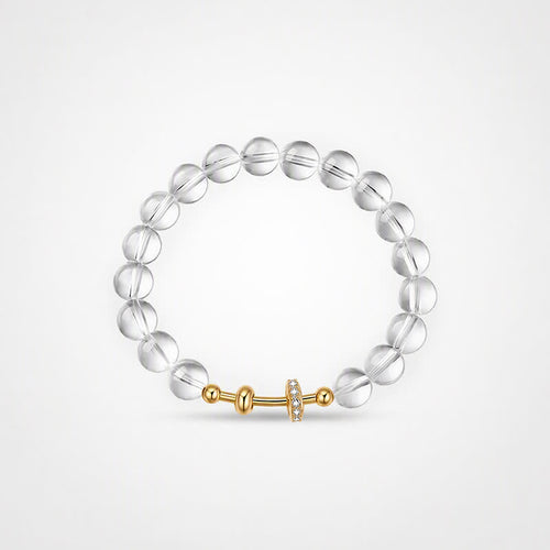 TaleClasp Clear Crystal Beaded Stretch Bracelet - Transparent - image 0