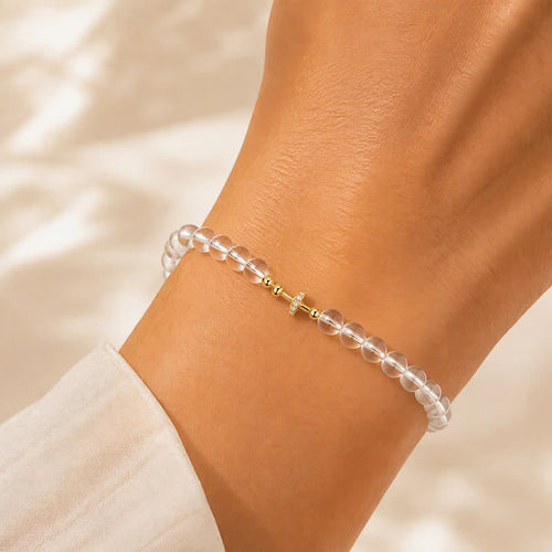 TaleClasp Clear Crystal Beaded Stretch Bracelet - image 1