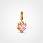 TaleClasp Blush Heart Crystal Drop Charm - Pink - image 0