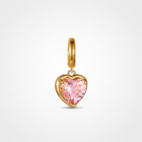 TaleClasp Blush Heart Crystal Drop Charm - Pink - image 0